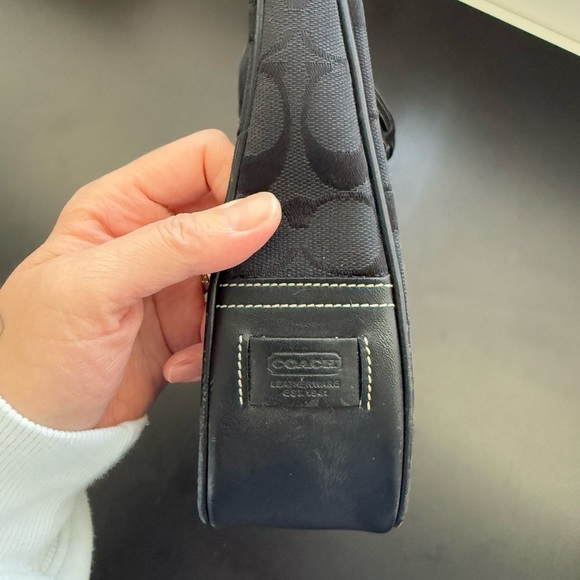 Vintage Coach Black Hampton Shoulder Bag y2k - Picture 7 of 13